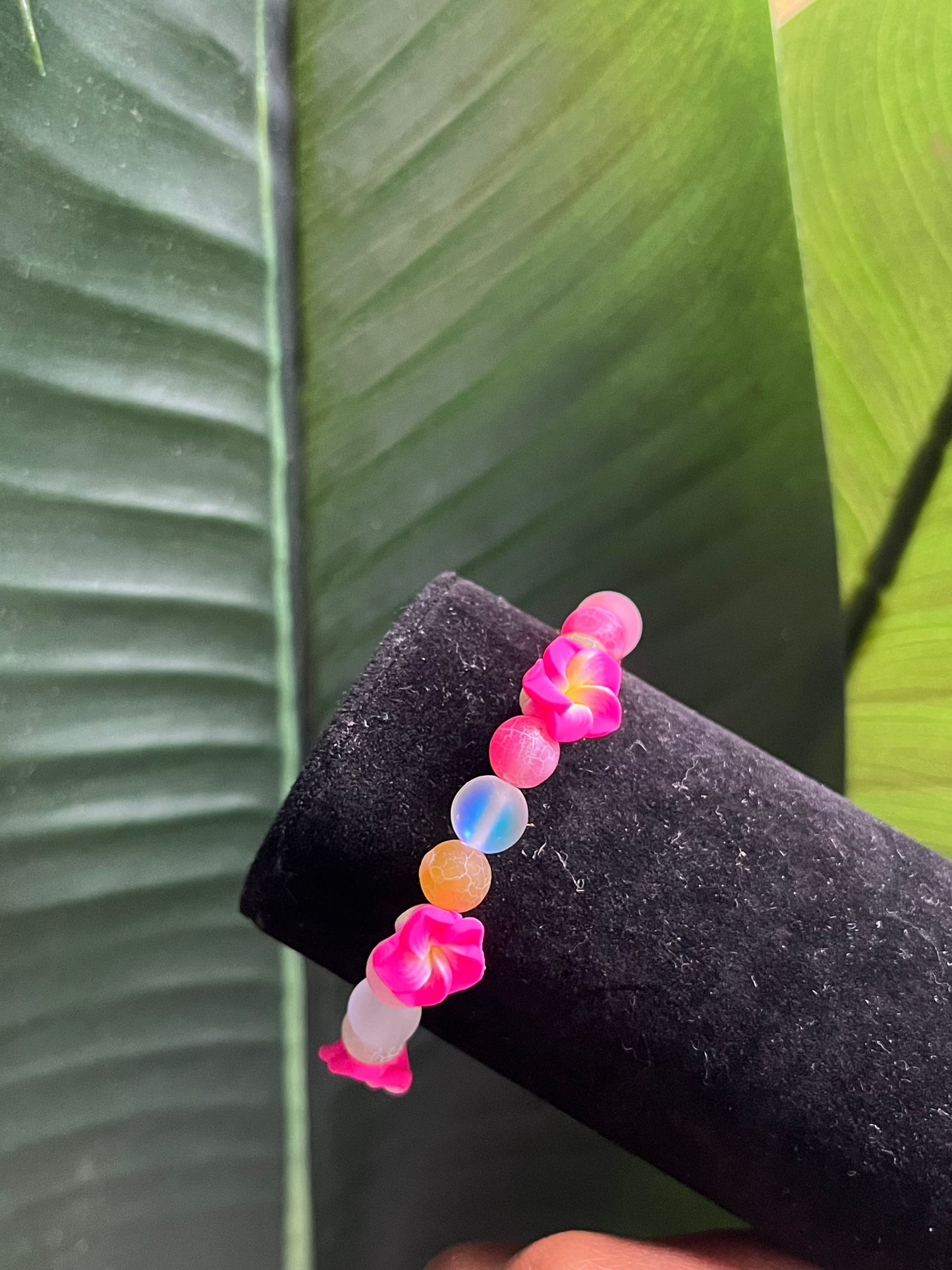 Hot Pink Hibiscus bracelet