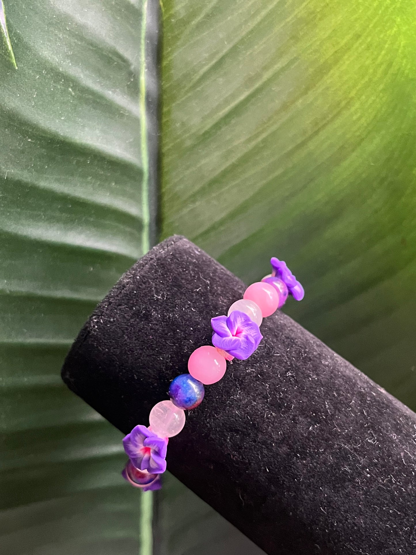 Pink/Purple Hibiscus bracelet